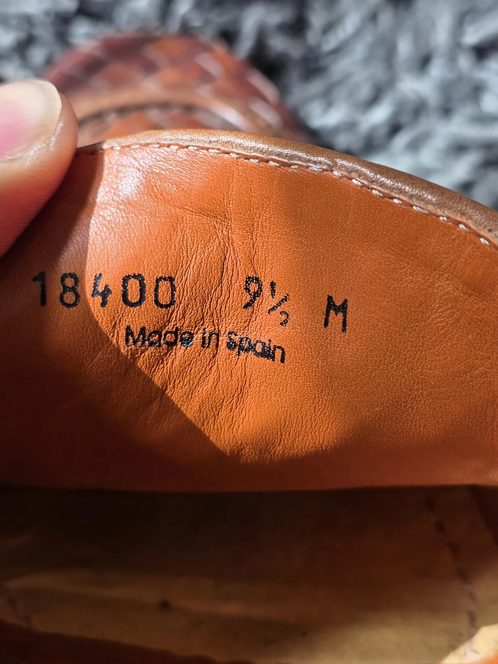 Magnanni Men’s Woven Leather Bit Loafers in Cognac Brown Size 9.5